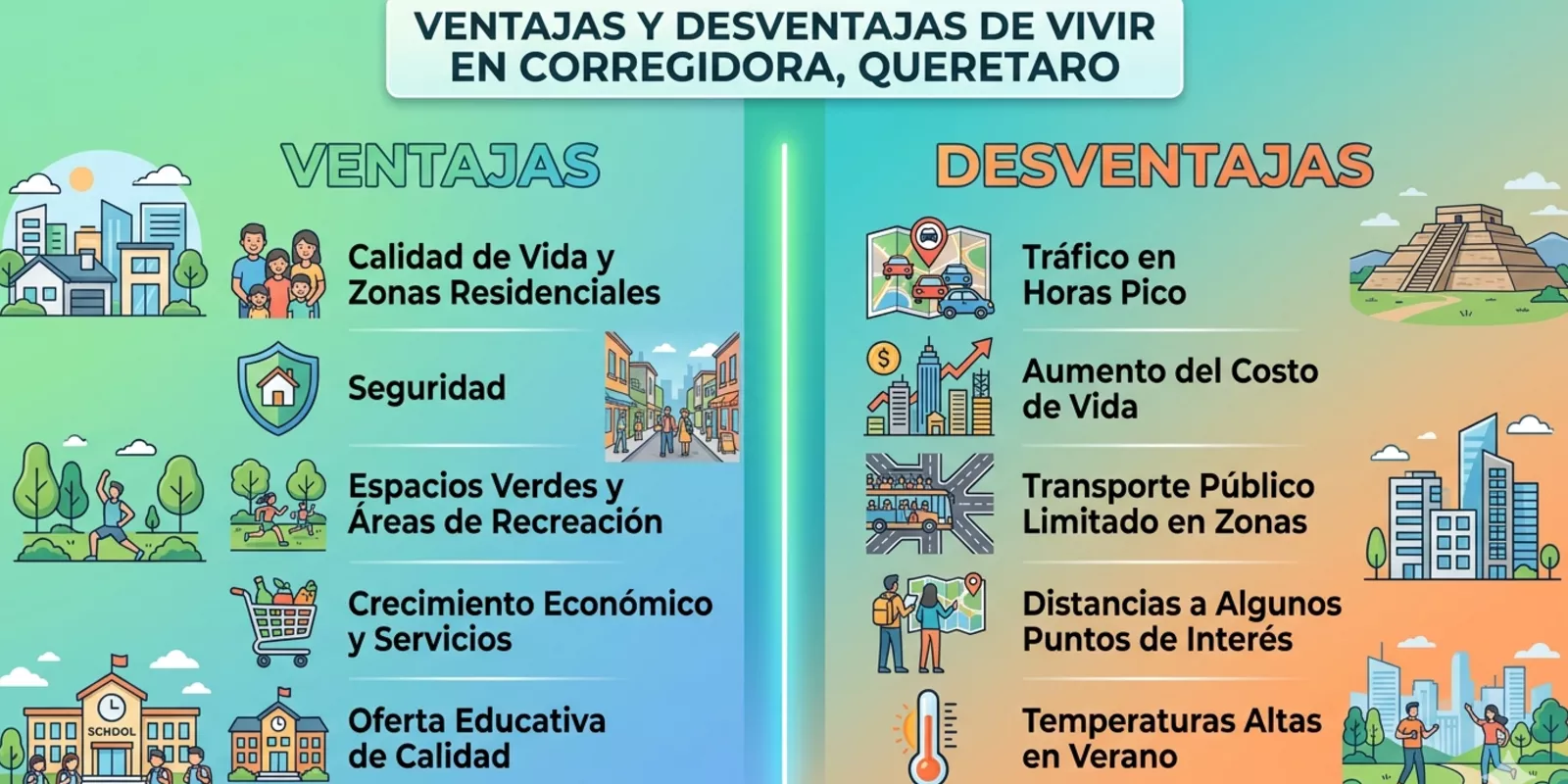 Ventajas y desventajas de vivir en Corregidora