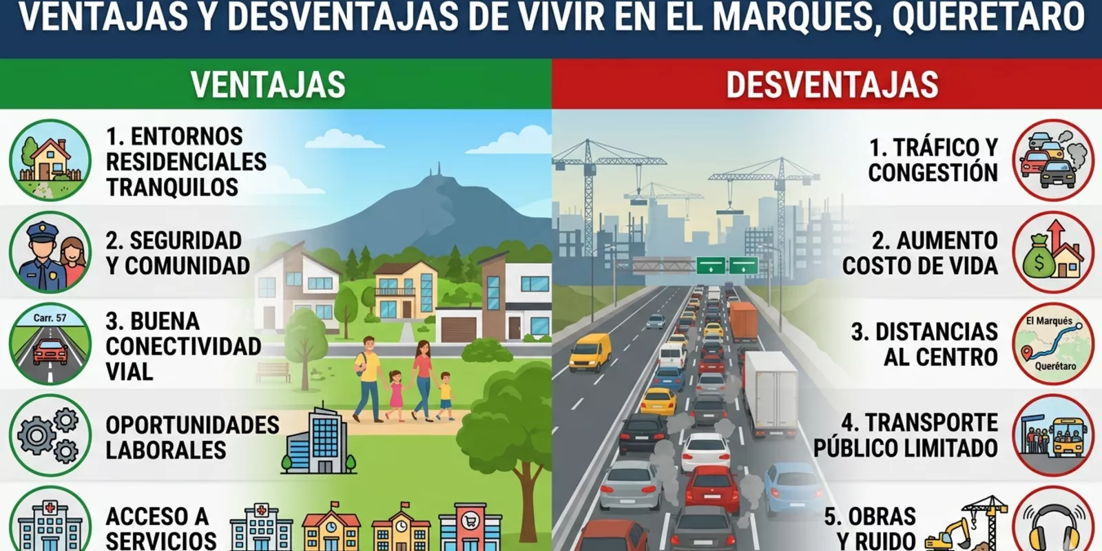 Ventajas y desventajas de vivir en El Marqués, Querétaro